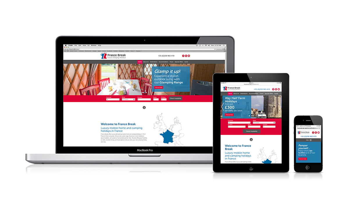 Adams Group -France Break - Travel Website & Branding