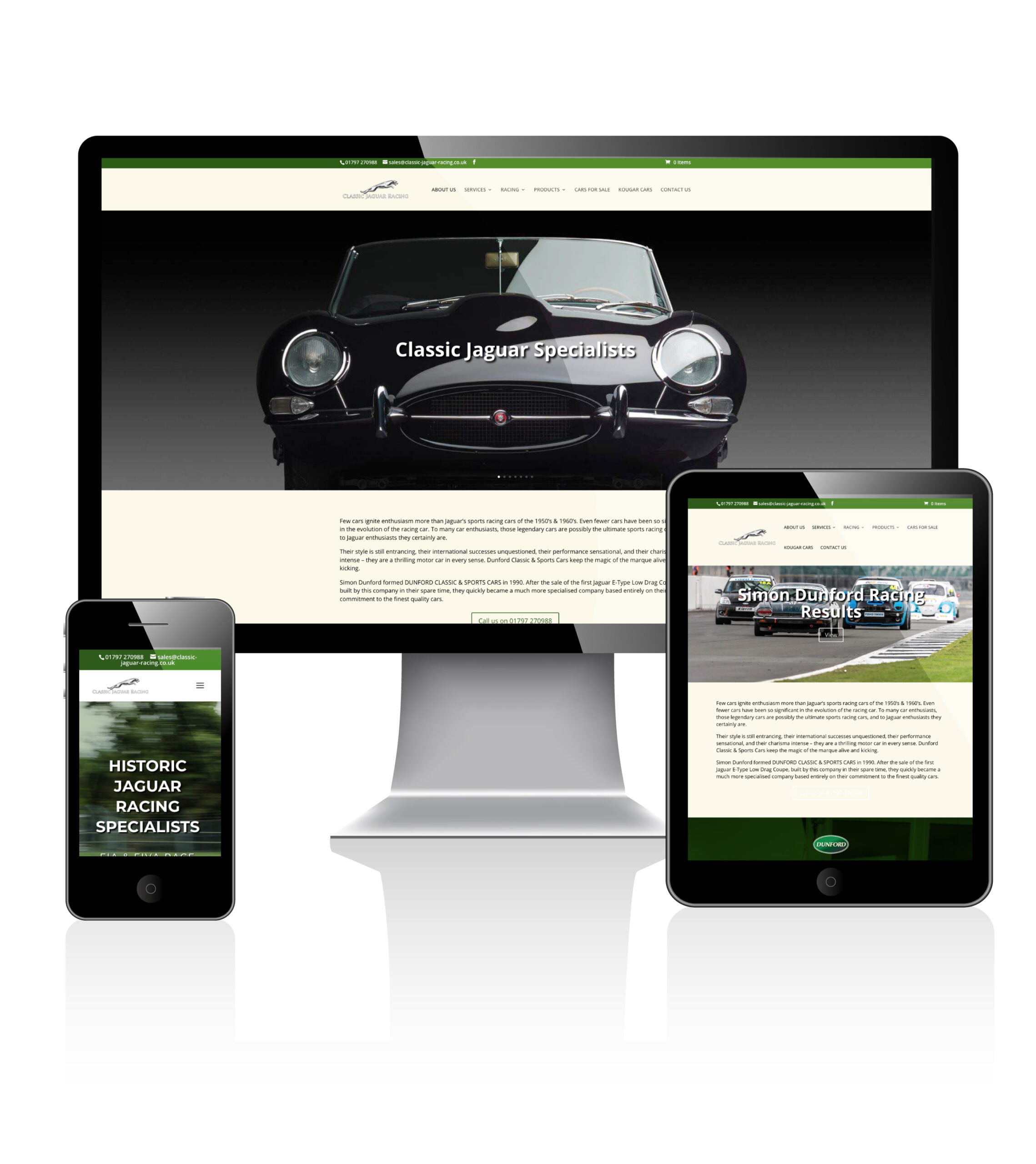 classic jaguar racing website development